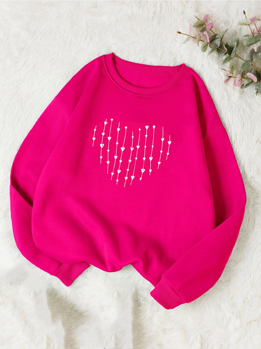 Kotty Conversational Printed Long Sleeves Fleece Pullover