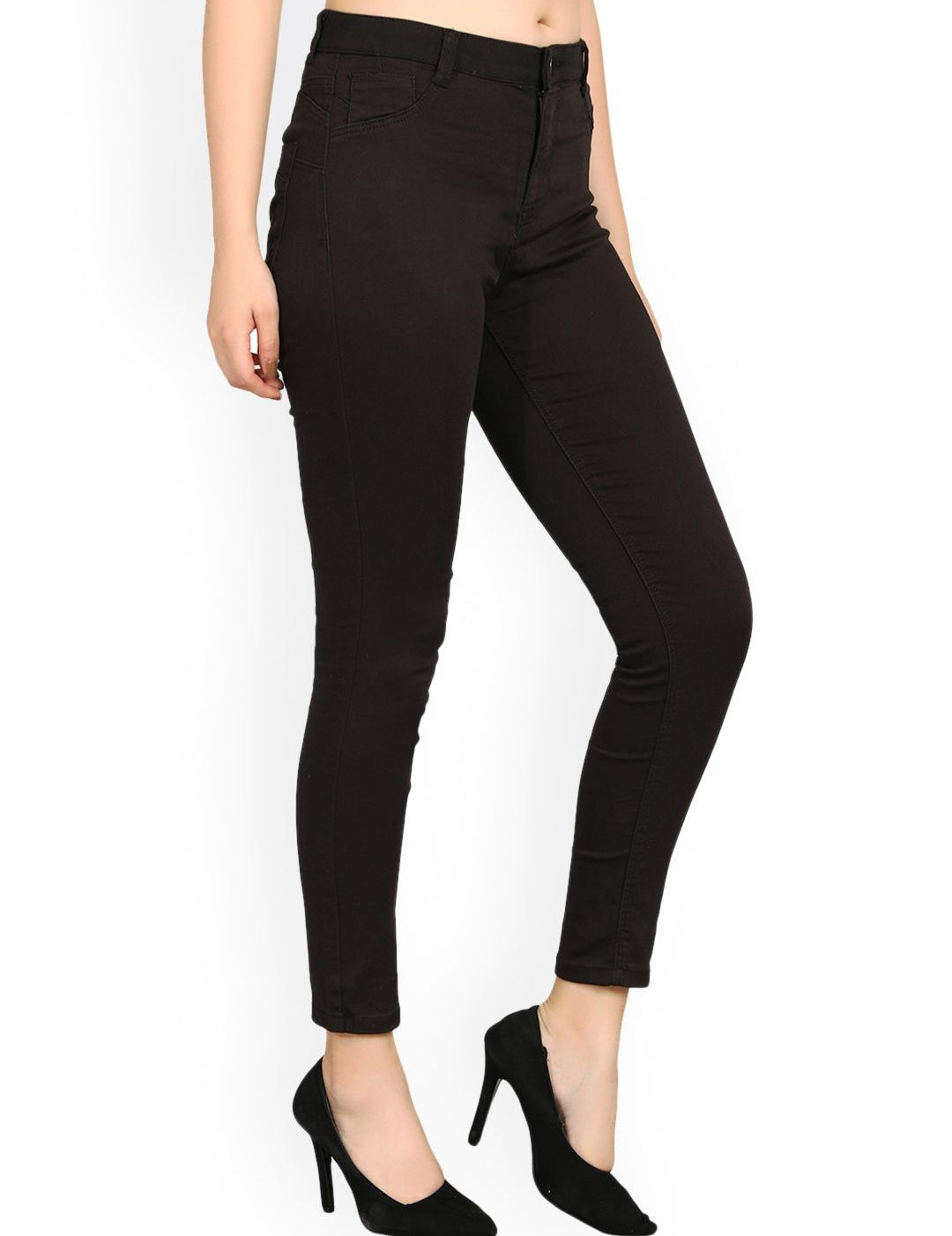 Kotty Women Black Skinny Fit High-Rise Clean Look Jeans