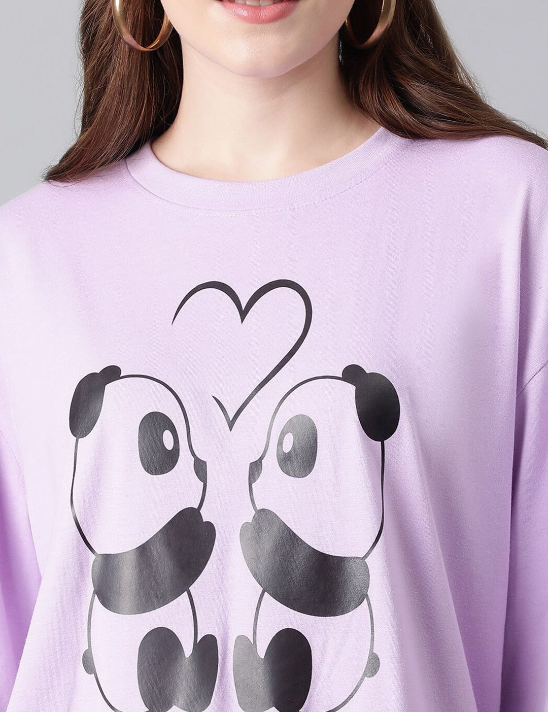 Kotty Graphic Printed Drop Shoulder Sleeves Oversized T-shirt