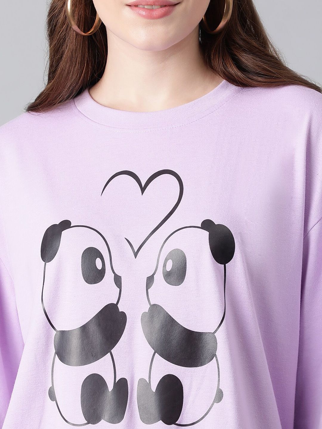 Kotty Graphic Printed Drop Shoulder Sleeves Oversized T-shirt