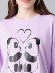 Kotty Graphic Printed Drop Shoulder Sleeves Oversized T-shirt