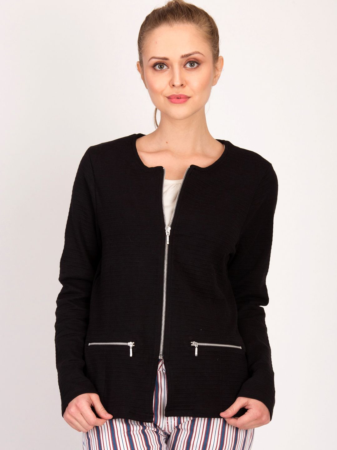 Kotty Women Black Solid Tailored Jacket