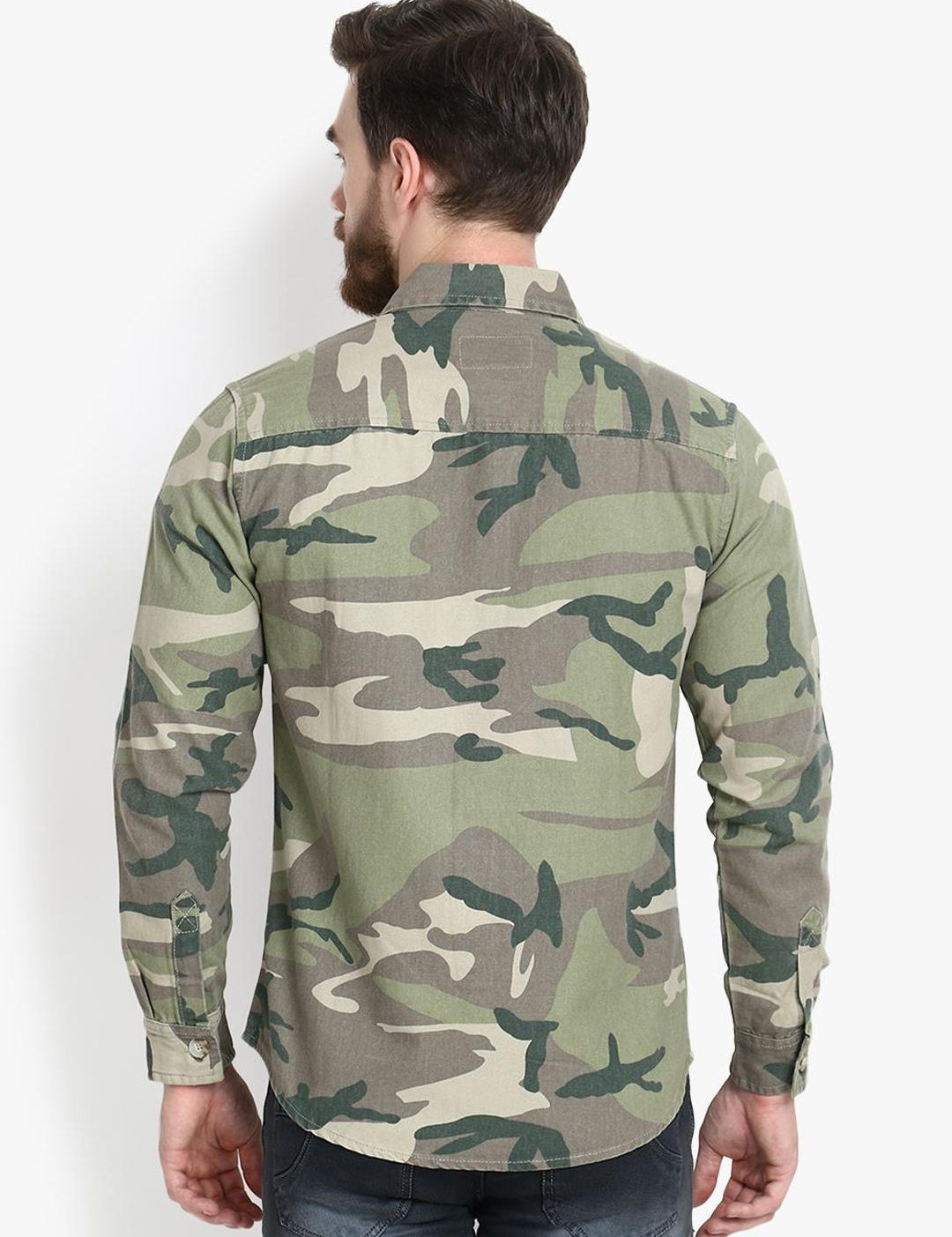 Kotty Men Khaki Printed Lightweight Tailored Jacket