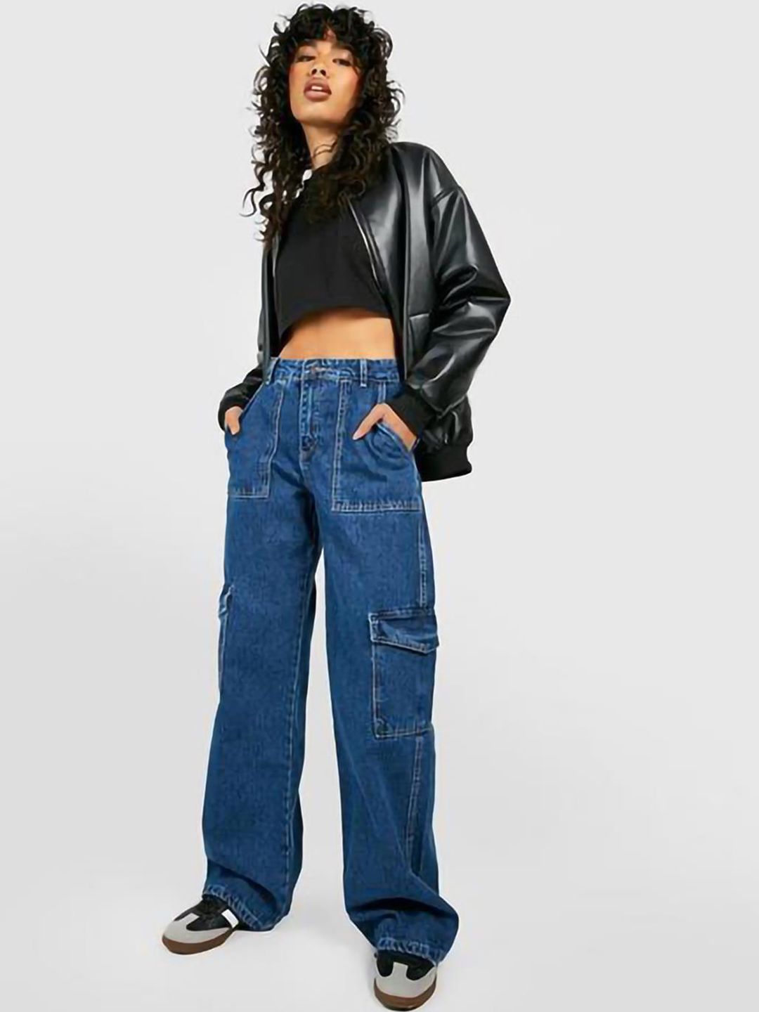 Kotty Women Blue Jean Straight Fit High Rise Clean Look Stretchable Jeans