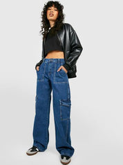 Kotty Women Blue Jean Straight Fit High Rise Clean Look Stretchable Jeans