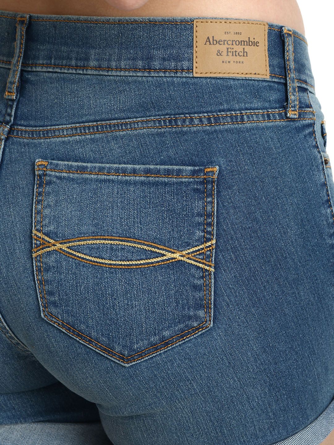 Kotty Women Blue Washed Regular Fit Denim Shorts