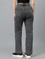 Kotty Women Jean Straight Fit Clean Look Light Fade Crinkle Stretchable Jeans