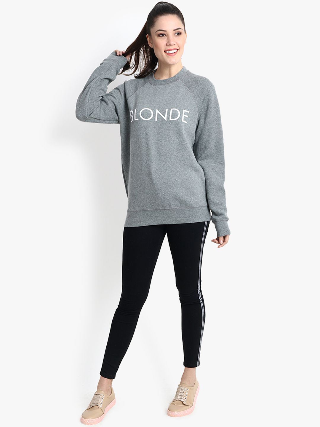 Kotty Women Grey Printed Sweatshirt