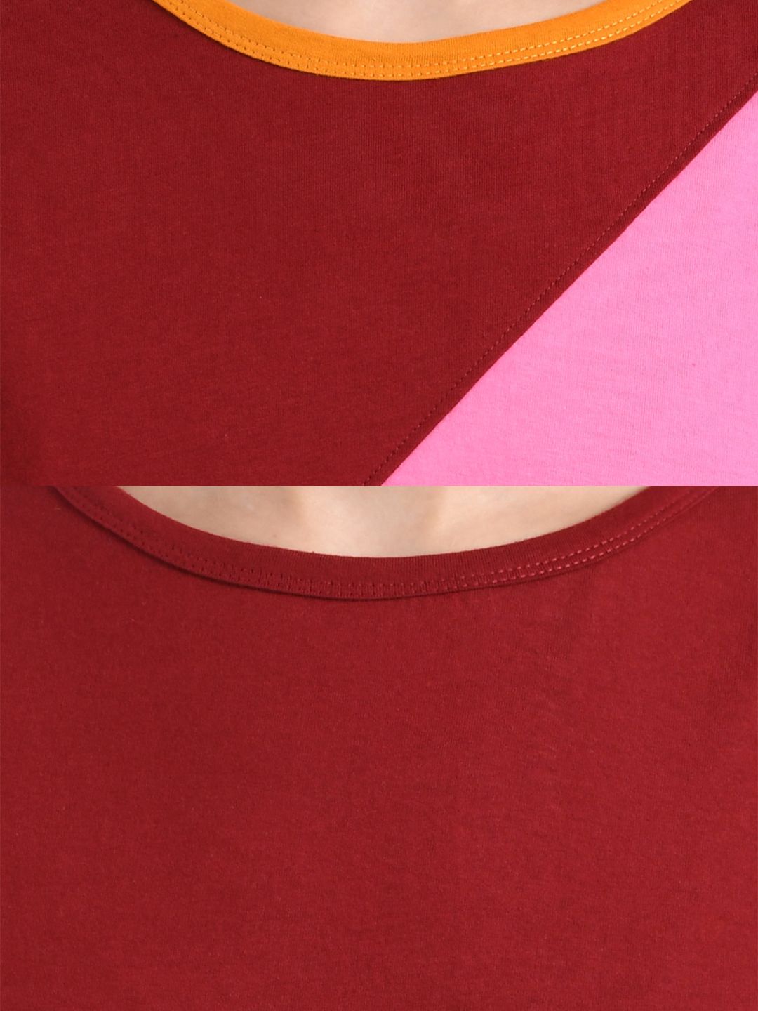 Kotty Women Set Of 2 Colourblocked Round Neck T-shirts