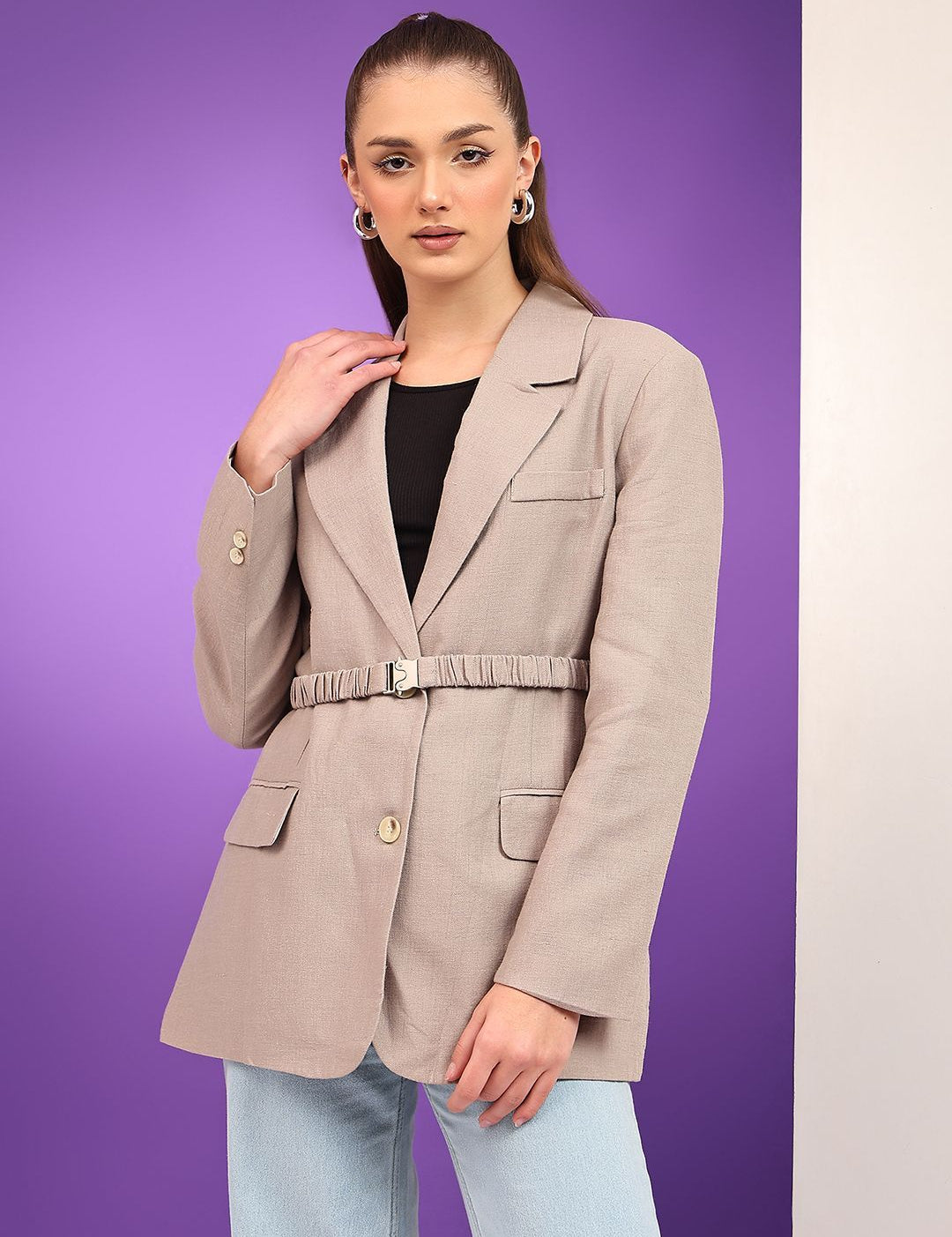 Kotty Notched Lapel Collar Overcoat