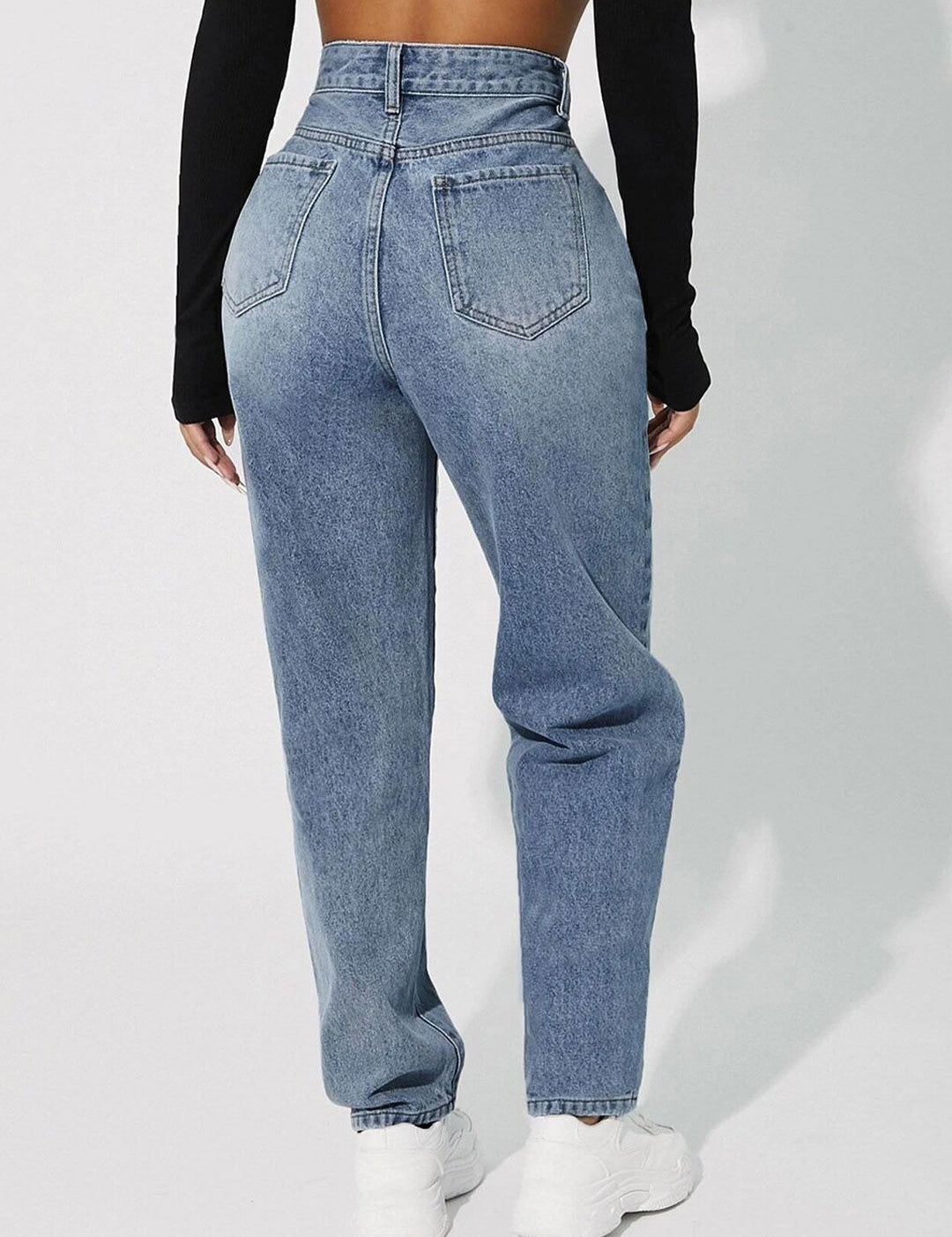 Kotty Women Jean Straight Fit Light Fade High-Rise Stretchable Jeans