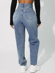 Kotty Women Jean Straight Fit Light Fade High-Rise Stretchable Jeans