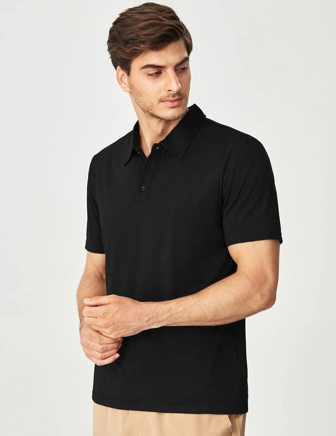 Kotty Men Solid Polo Collar T-shirt