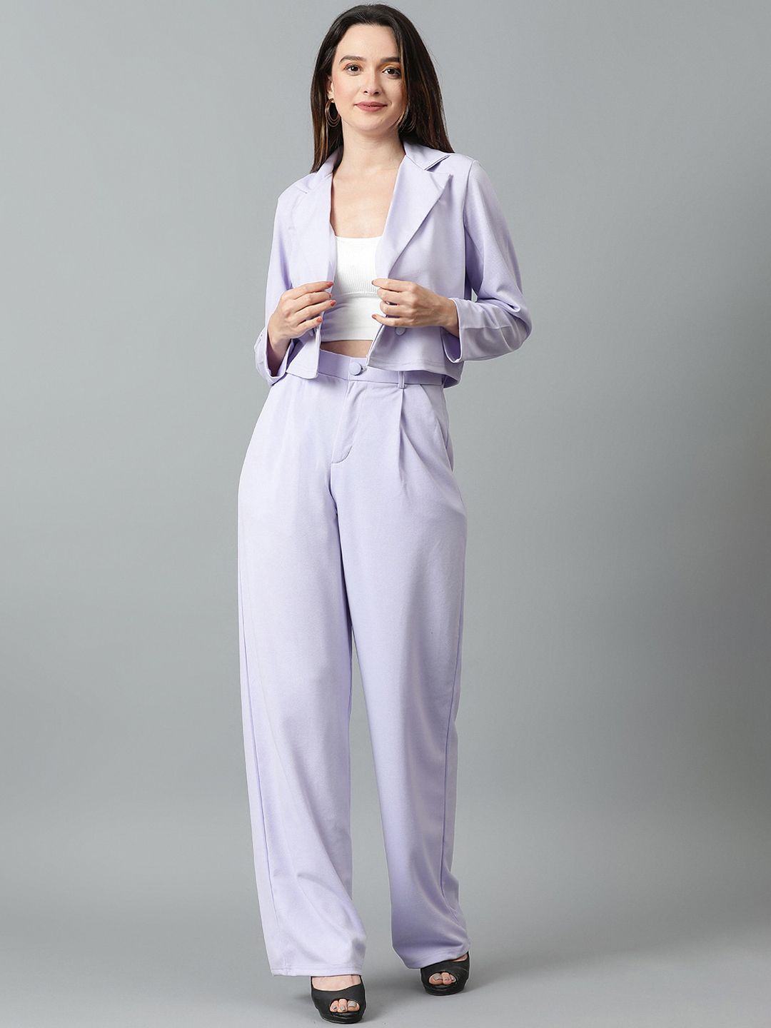 KOTTY BIZwear Basics Shirt Collar Coat With Trousers Co-Ords