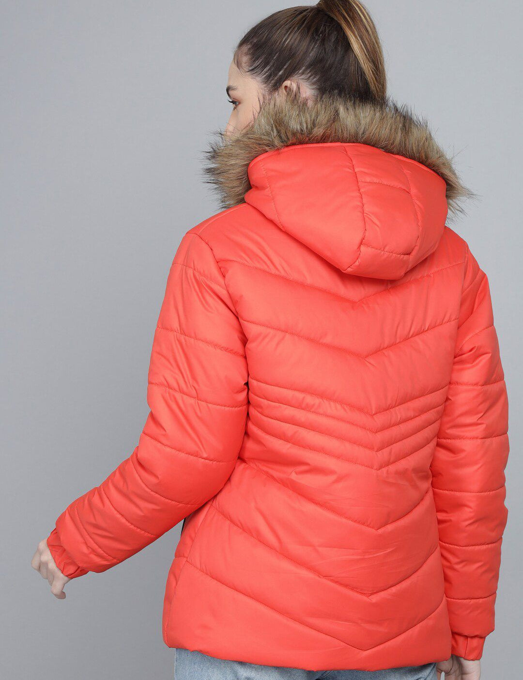 Kotty Women Orange Lightweight Longline Parka Jacket