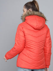 Kotty Women Orange Lightweight Longline Parka Jacket