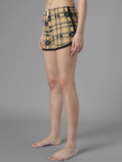 Kotty Women Checked Low-Rise Hot Pants Casual Shorts