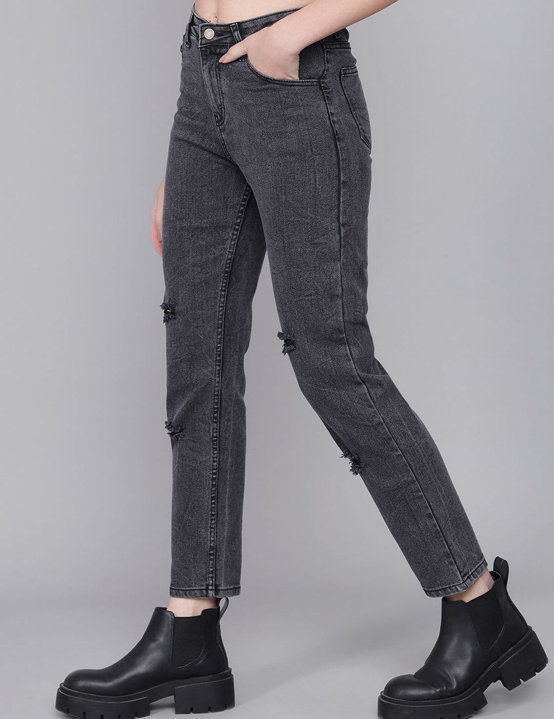 Kotty Women Slim Fit Mildly Distressed Stretchable Jeans