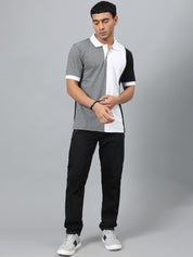 Kotty Men Colourblocked Polo Collar T-shirt
