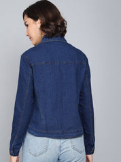 Kotty Women Blue Washed Denim Jacket