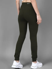 Kotty Women Olive Green & White Printed Joggers