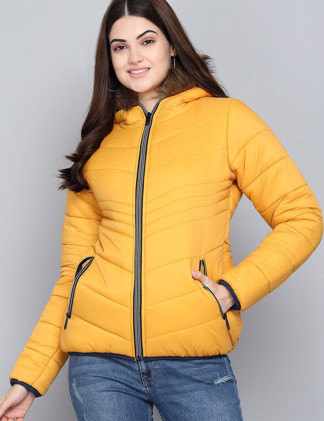 Kotty Women Yellow Outdoor Puffer Jacket