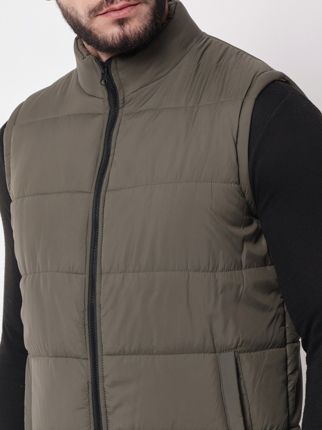 Kotty Men Olive Green Outdoor Puffer Jacket
