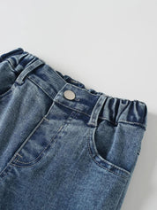 Kotty Girls Jean Blue  Mid-Rise Clean Look Stretchable Cropped Jeans