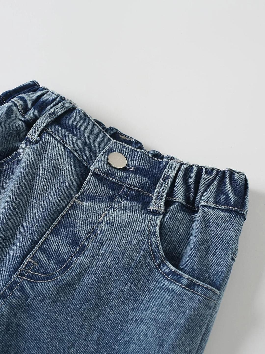 Kotty Girls Jean Blue  Mid-Rise Clean Look Stretchable Cropped Jeans