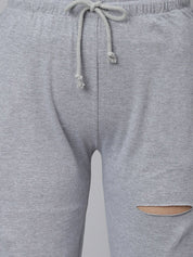 Kotty Women Grey Solid Straight-Fit Track Pants