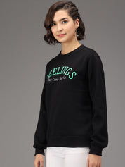 Kotty Women Black Printed Sweatshirt