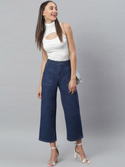 Kotty Women Navy Blue Regular Fit High-Rise Clean Look Stretchable Jeans