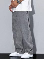 Kotty Men Baggy Mid-Rise Light Fade Stretchable Jeans