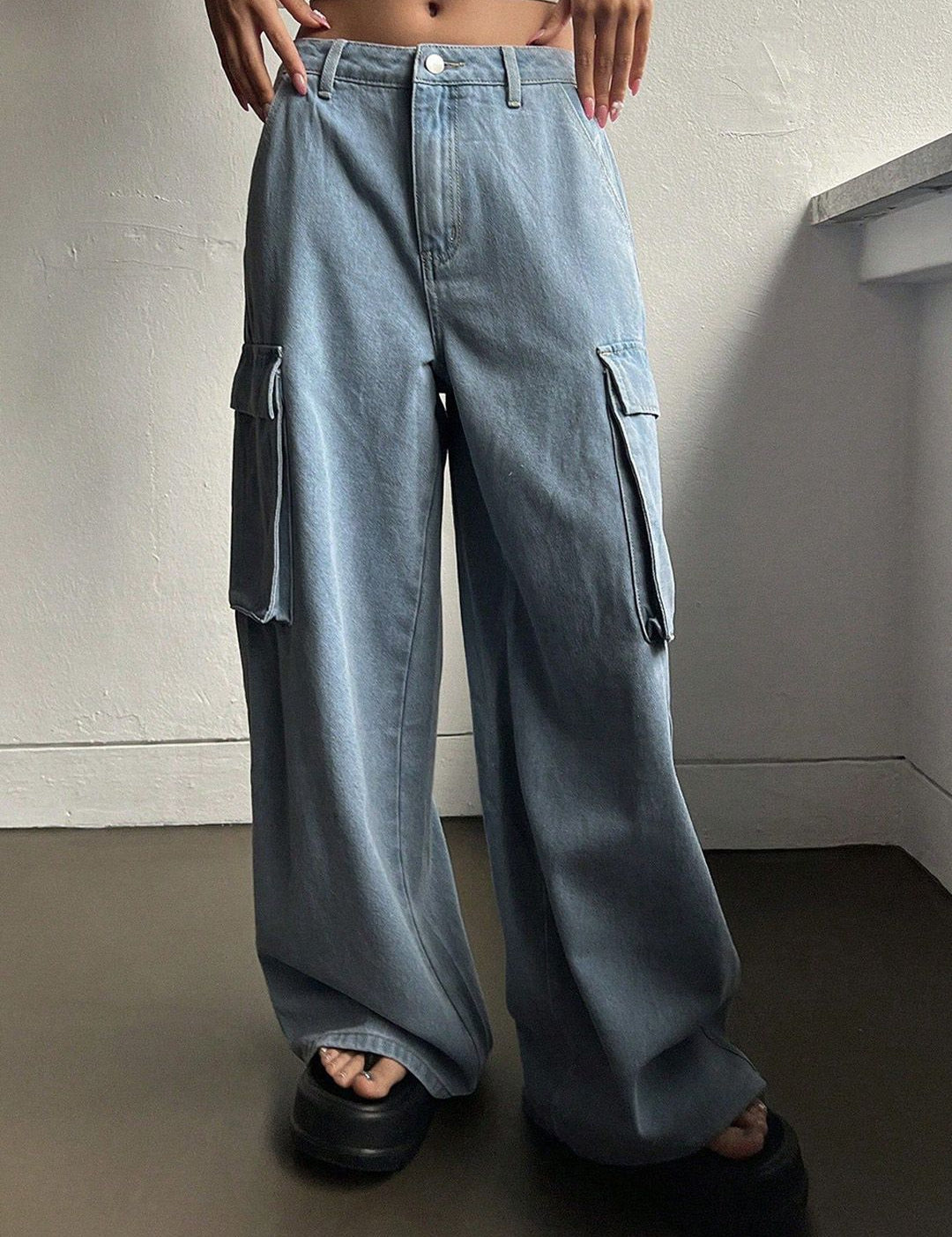 Kotty Women Cotton Blue Bootcut High-Rise Stretchable Jeans