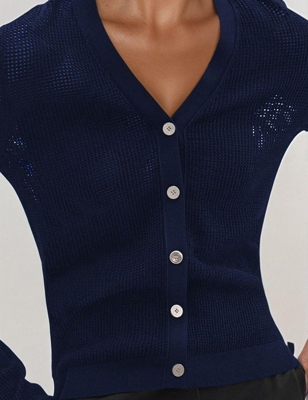 Kotty Women V-Neck Cotton Cardigan