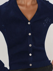 Kotty Women V-Neck Cotton Cardigan