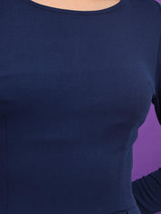 Kotty Round Neck Pleated Fit & Flare Dress