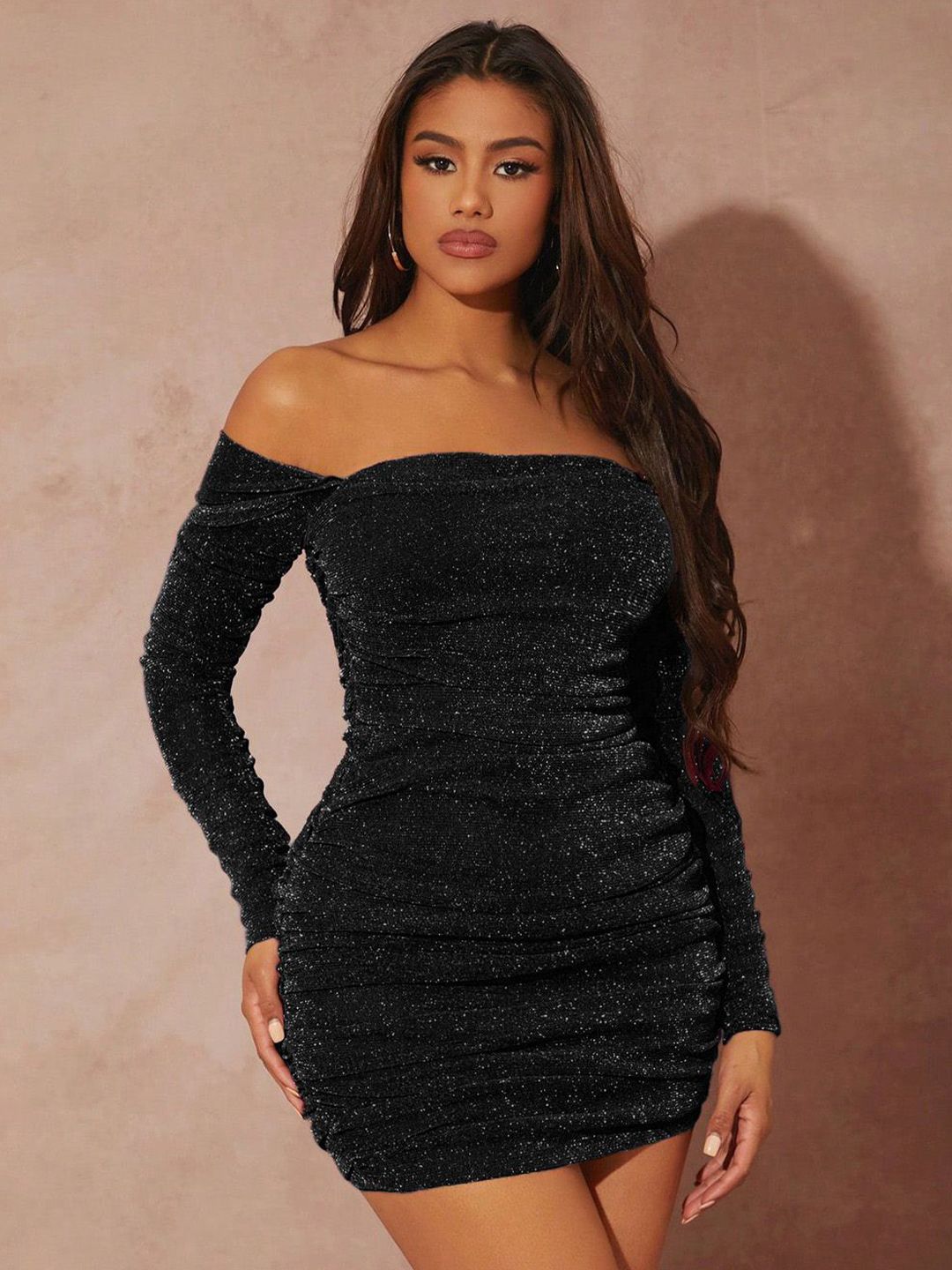 Kotty Women Embellished Off-Shoulder Bodycon Mini Dress