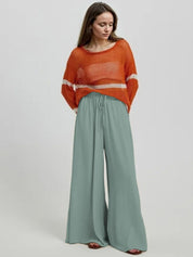 Kotty Women Relaxed Loose Fit High-Rise Wide Leg Trousers
