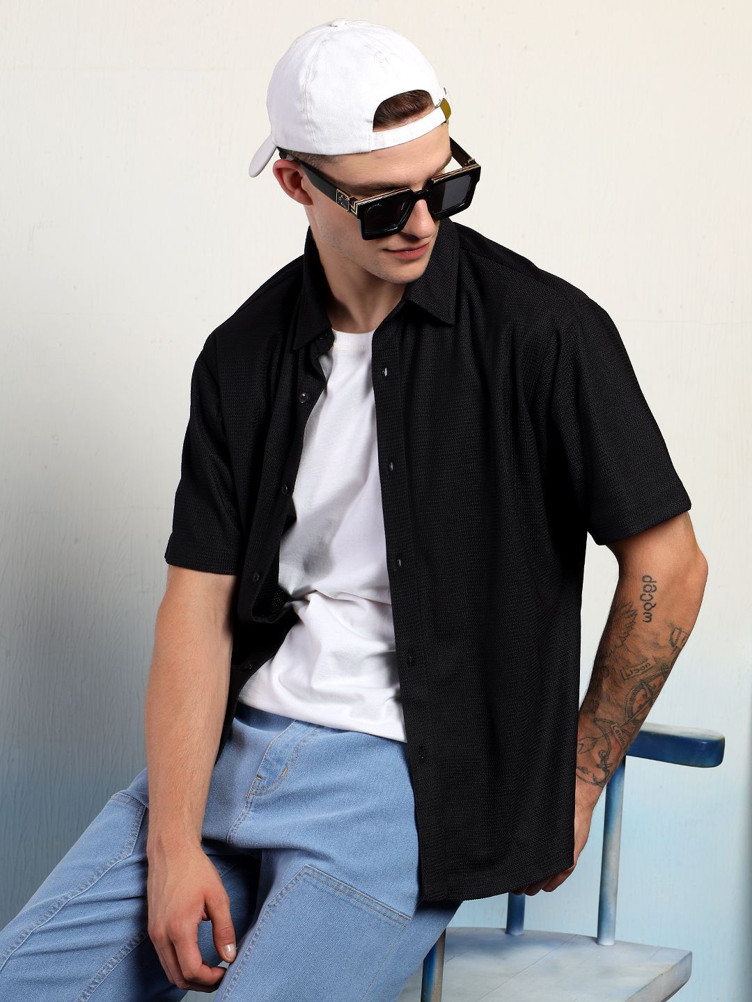 Kotty Men Sheer Casual Shirt