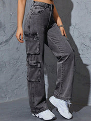 Kotty Women Jean Wide Leg High-Rise Heavy Fade Stretchable Jeans