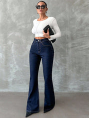 Kotty Women Bootcut High-Rise Cotton Jeans