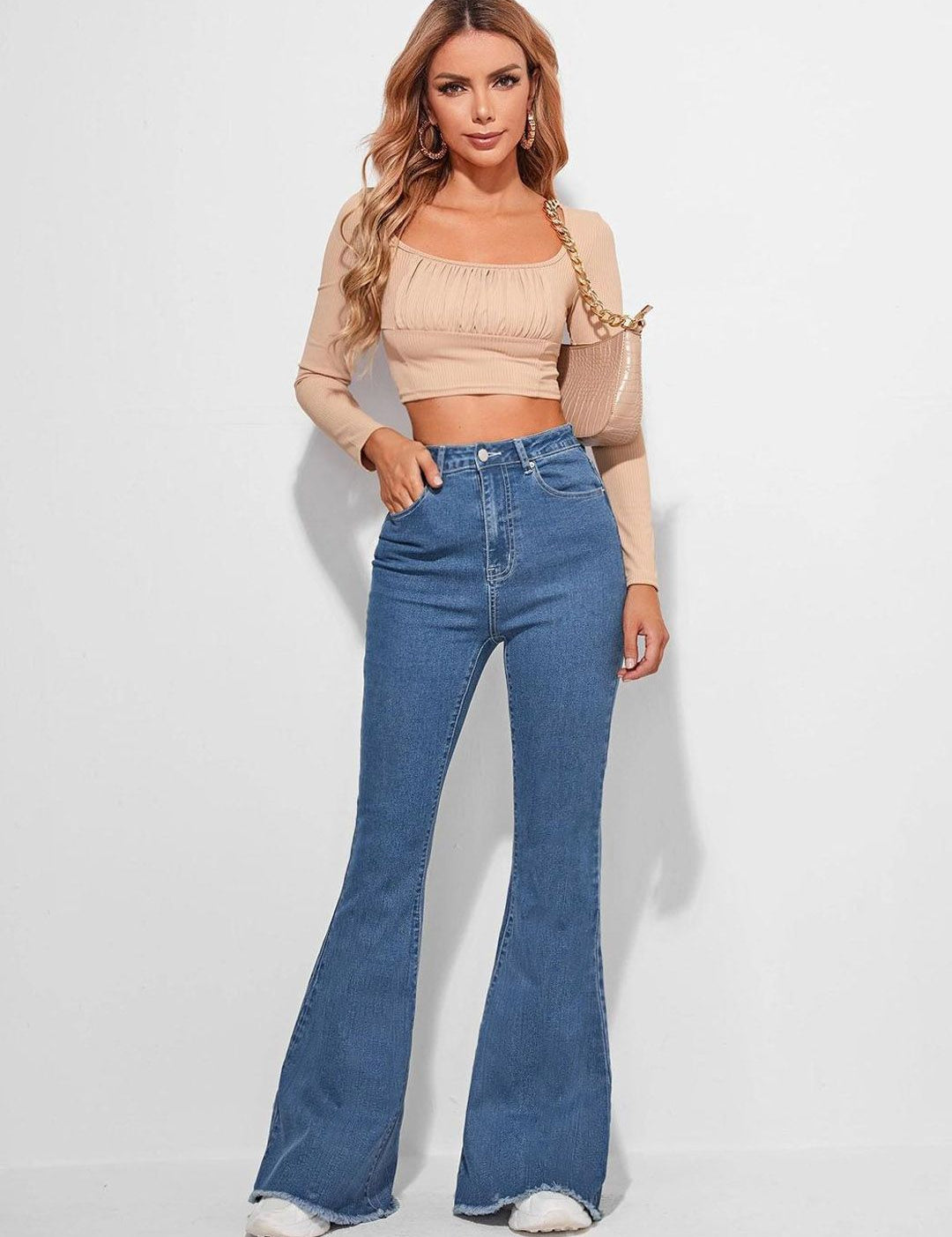 Kotty Women Bootilicious Bootcut High-Rise Stretchable Cotton Jeans