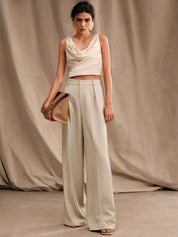 Kotty Women Relaxed Loose Fit High-Rise Formal Trousers