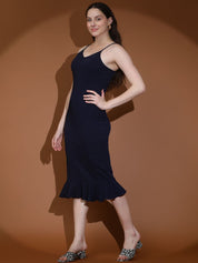 Kotty Solid Bodycon Midi Dress