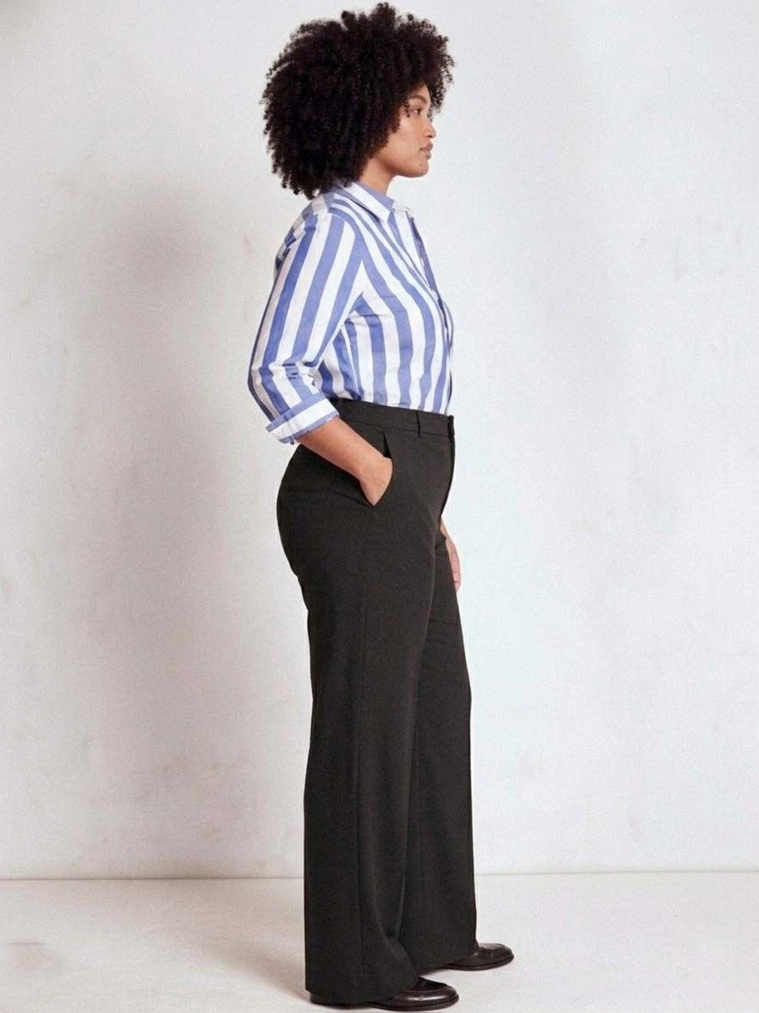 Black Wide Leg High-Rise Pants for Women – Stylish Solid Design | Kotty