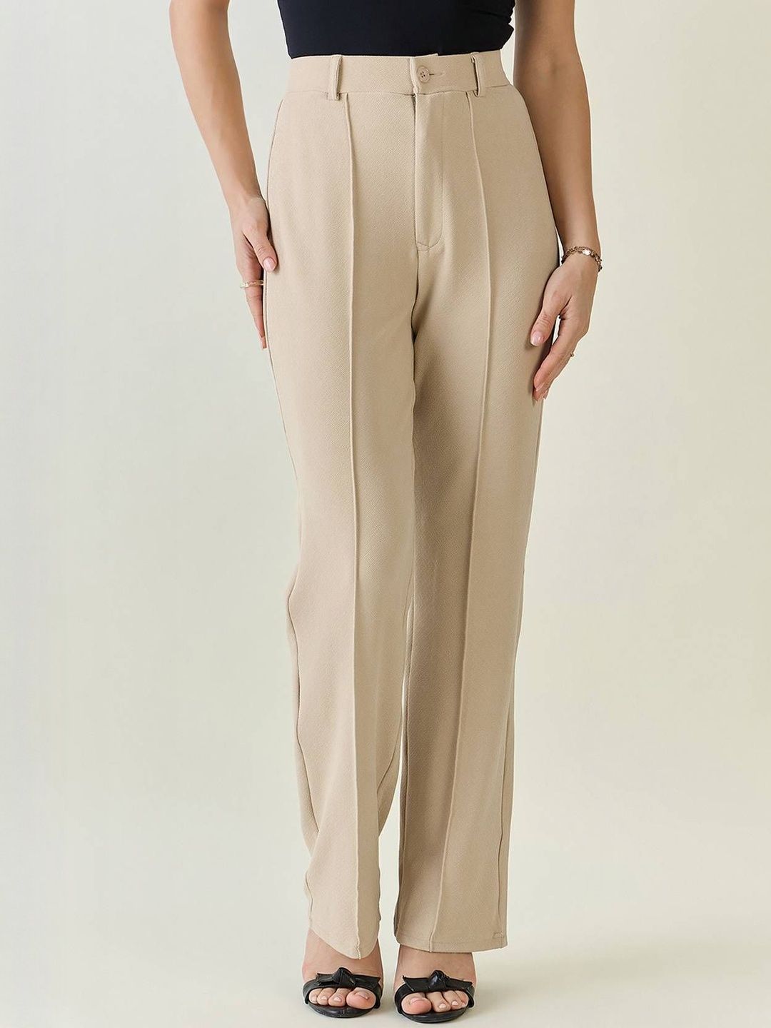Kotty Women Relaxed Straight Leg High-Rise Trousers