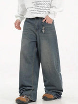 Kotty Men Wide Leg Low-Rise Light Fade Stretchable Jeans
