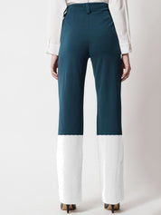 Kotty Women Colourblocked Relaxed Straight Leg Straight Fit High-Rise Easy Wash Trousers