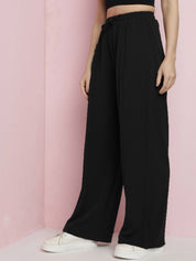 Kotty Women Relaxed Straight Fit High-Rise Parallel Trousers